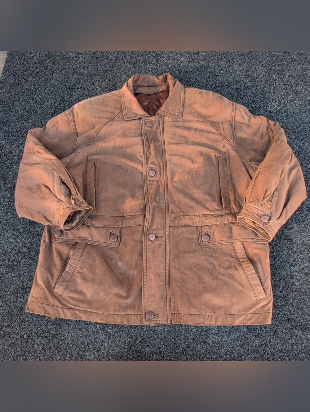 Vtg Scully Leather Jacket Mens 50 Brown Quilt Aztec Blanket Lined Bomber Korea